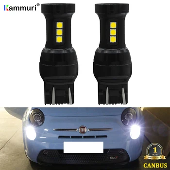 Kammuri Wit W21/5W Led Canbus Geen Fout 7443 T20 W21 5W Led Lamp Voor 2009-2016 Fiat 500 Led Dag Drl Dagrijverlichting