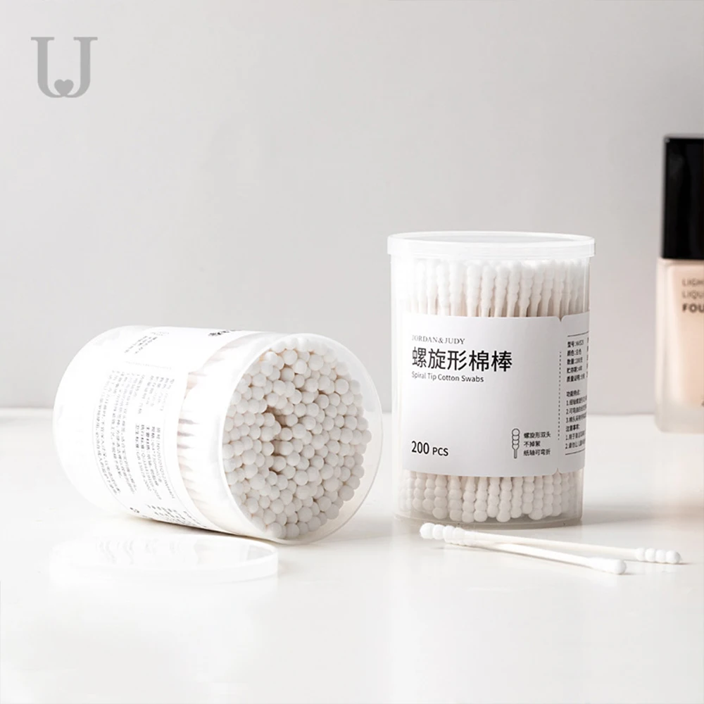 

200Pcs J&J Disposable Cotton Swab Lint Free Micro Brushes Wood Cotton Buds Swabs Eyelash Extension Glue Removing Tools