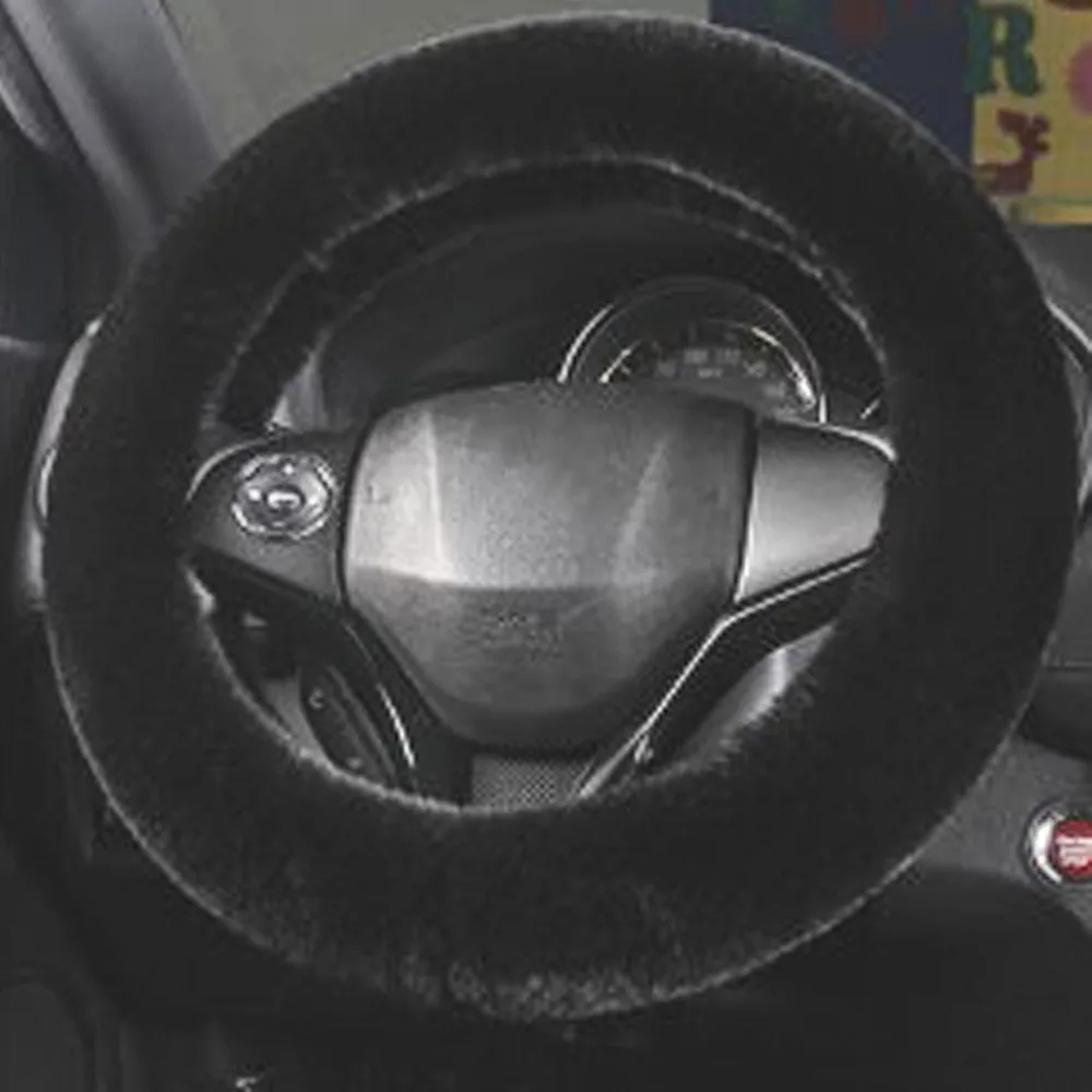 15 дюймов Универсальный Меховой чехол рулевого колеса автомобиля зима теплая ручка Плюшевый руль протектор Горячая распродажа высокое качество