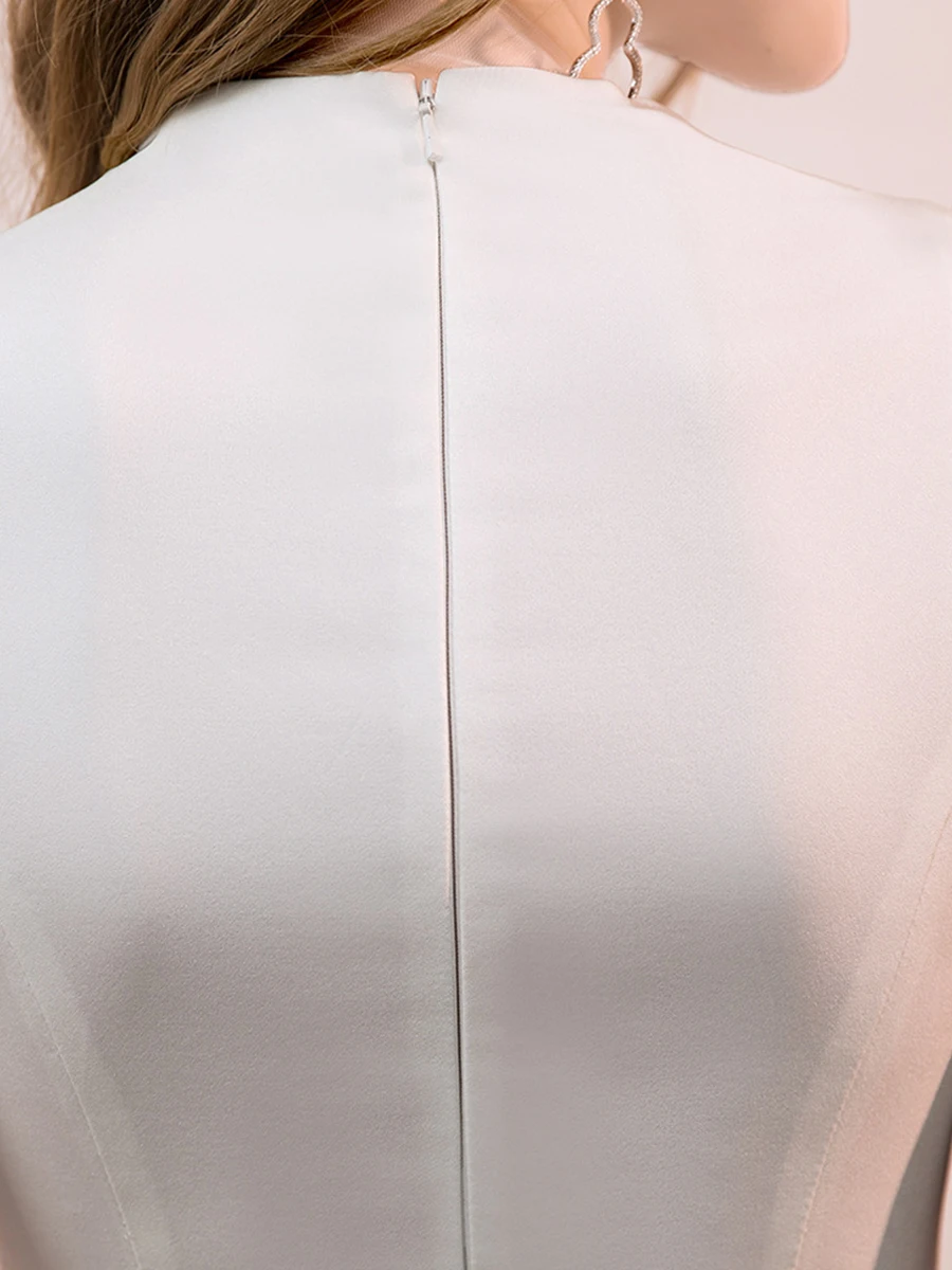 Skyyue, коктейльное платье, белое, сексуальное, с разрезом, Vestidos De Coctel,, Кристальные Мини коктейльные платья, v-образный вырез, без рукавов, официальное платье H115