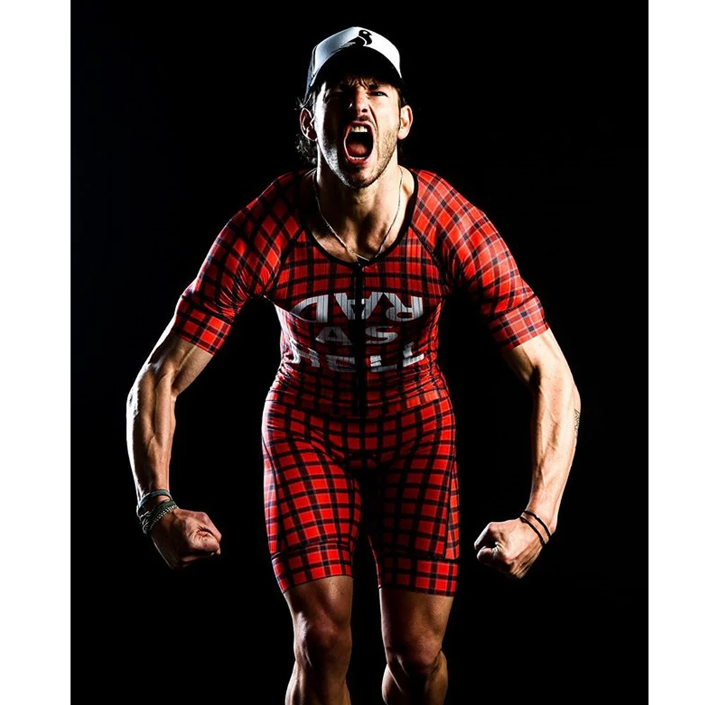 Triathlon Suit Pro Team Love The Pain Men's Green Short Sleeve Cycling Skinsuit Roupa Ciclismo Maillot Jumpsuit Bike Clothing 3