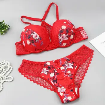 

Sexy Lingerie Printed Sujetador Set Transparente Panties and Bra Set Underwear Set Women fashion Underwear Set Female Intimates