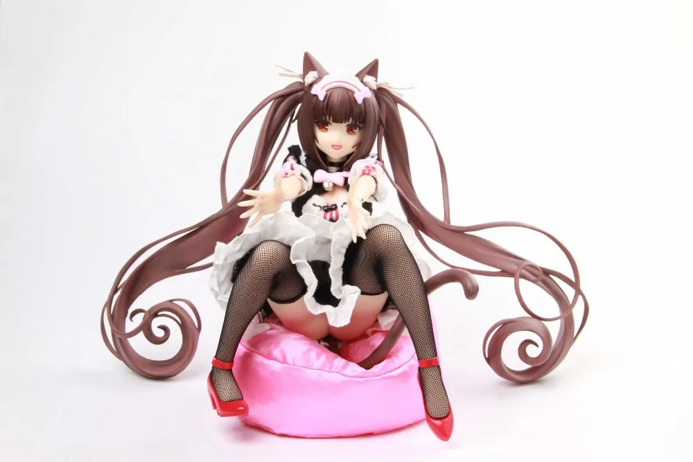 Оригинальные фигурки Nekopara Chocola ваниль ПВХ Кошка девушка сексуальная девушка фигурка японского аниме ПВХ взрослые Фигурки игрушки аниме фигурки - Цвет: soft chest no box