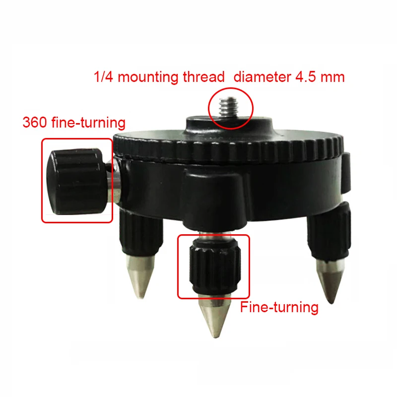 Infrared Level 360 degree Rotate Base with Universal   Adapter Clip 1/4 inch Mounting Thread Fine-turning Base   Tripod Bracket