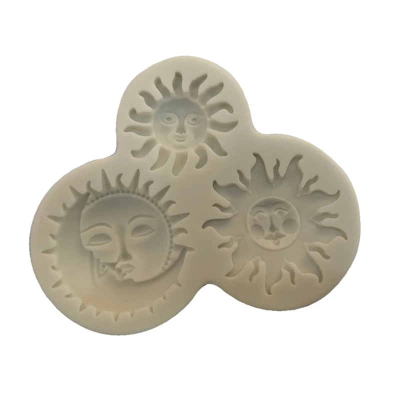 

Sun and Moon Face Soft Silicone Mold Keychain Mold DIY Silicone Baking Molds U4LE