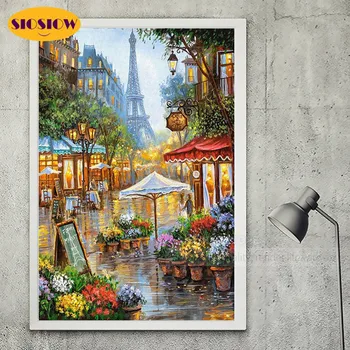 

5D DIY Diamond Painting Eiffel Tower Scenery Landscape Cross Stitch Patterns Full Drill Daimond Embroidery Modern Art Decor Home