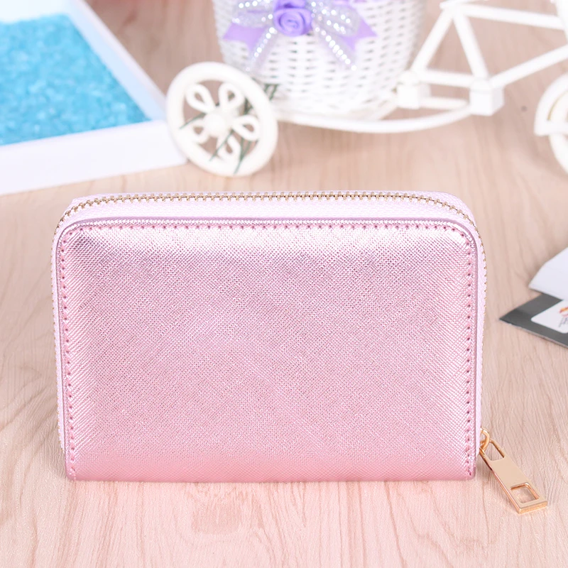 LIGHT PINK Женский кошелек с лазерной молнией, Женский Длинный кожаный кошелек для денег, держатель для монет, карт, паспорта, клатч, кошельки, женские кошельки - Цвет: LIGHT PINK