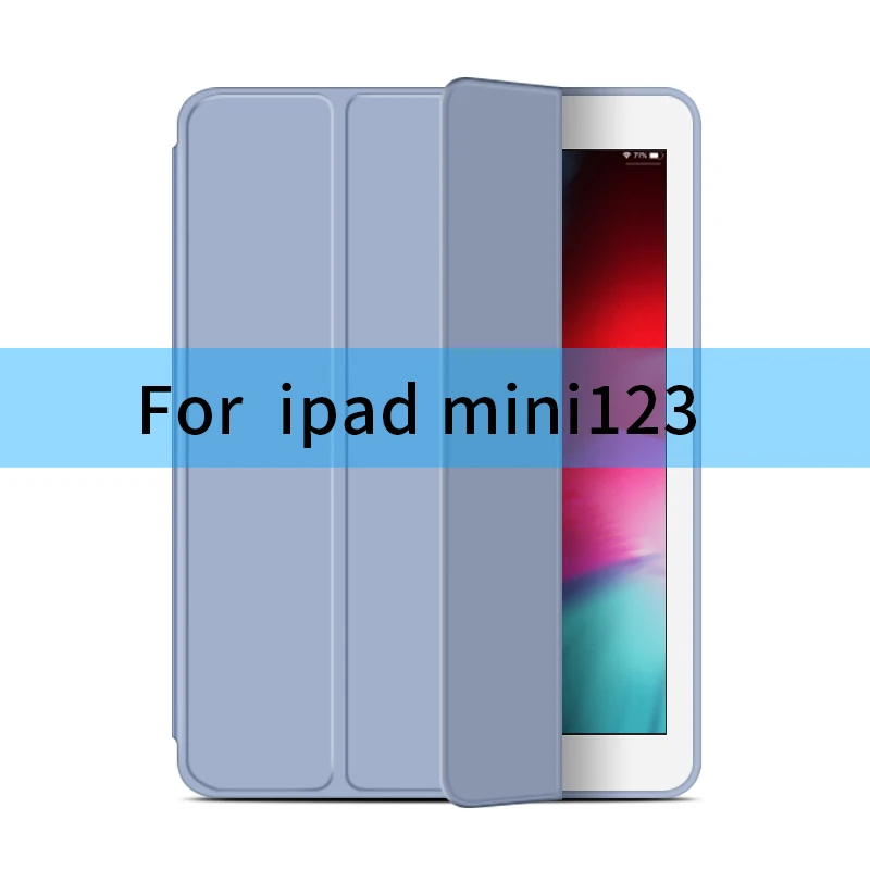 Чехол для iPad Mini 4 3 2 1 чехол из искусственной кожи Силиконовый мягкий чехол для iPad Mini 2 5 чехол Funda - Цвет: mini123-Gray blue
