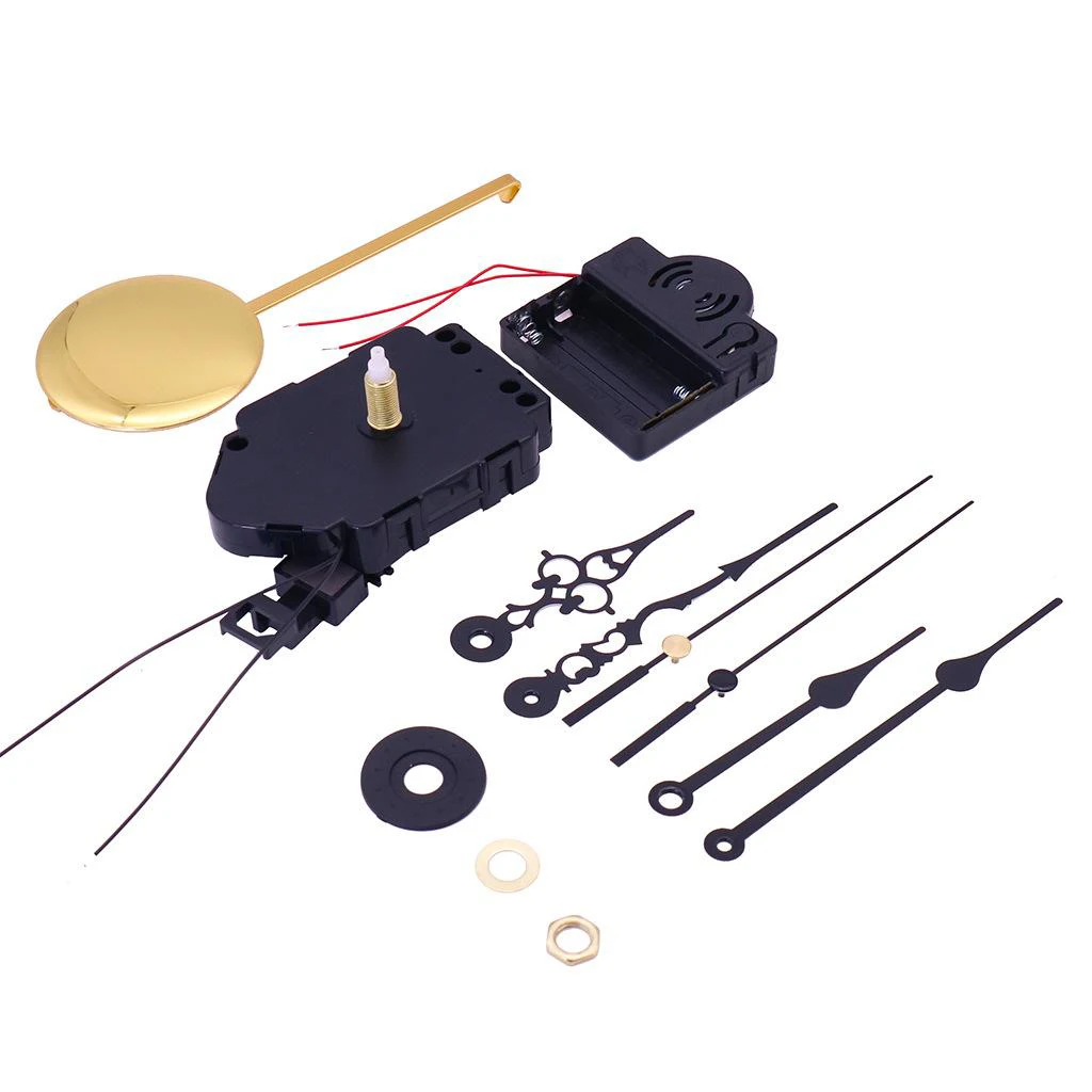 Quartz Pendulum Trigger Clock Movement Chime Music Box Pendulum Clock Kit with 2 Pairs of Hands and Pendulum