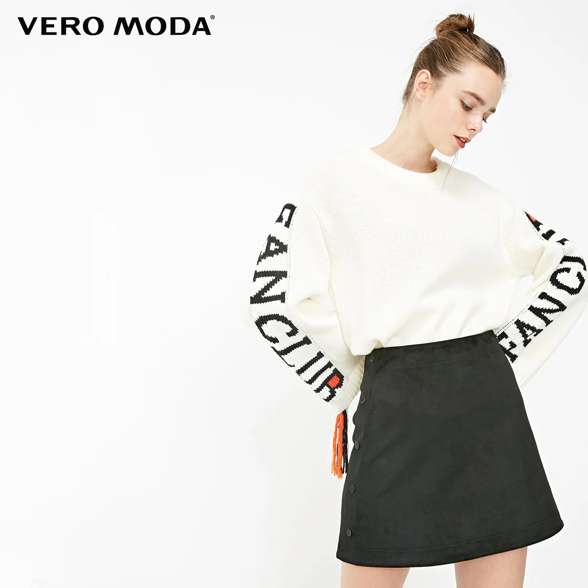 Vero Moda Женская мини-юбка с декоративными пуговицами и высокой посадкой | 319116513 - Цвет: Black