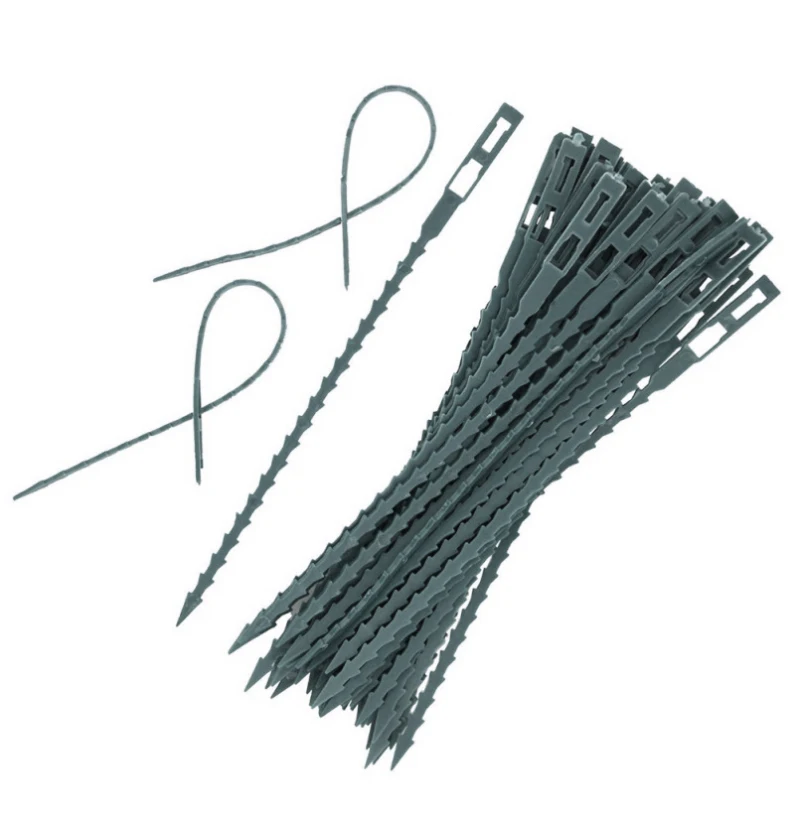 50 шт./лот, регулируемые пластиковые кабельные стяжки для растений, многоразовые кабельные стяжки для садового дерева, скалолазания