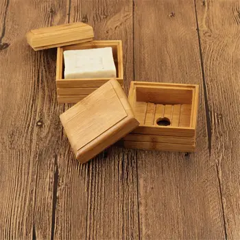 

Vintage Bamboo Soap Dish Wooden Soap Tray Holder Storage Soap Rack Plate Box Bathroom Soap Container Handmade Drain Soap Box