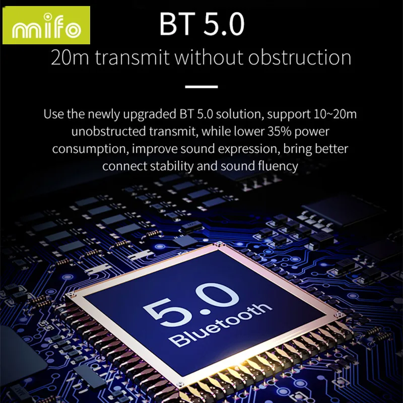 Новинка Беспроводная Bluetooth гарнитура Mifo O2 5 0 ipx5 водонепроницаемые мини наушники