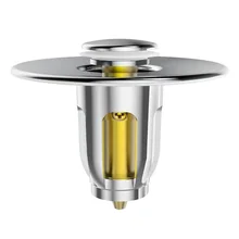 Universal Bounce Core Basin Sink Plug Household Kitchen Drain Filter Push Stopper Clogged Bathroom Toilet Hair Copper Strainer