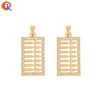 

Cordial Design 10Pcs 12*26MM Jewelry Accessories/CZ Pendant/Abacus Shape/Genuine Gold Plating/Hand Made/DIY Charms For Necklace