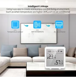 Capteur d'humidité et de température d'intérieur, wi fi, Tuya, hygromètre, thermomètre, prise en charge d'alexa, Google Home, smart life 