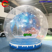 Двери на заказ фон стены надувной снежный шар для продажи, дешевый надувной снежный шар прозрачный шар для улицы