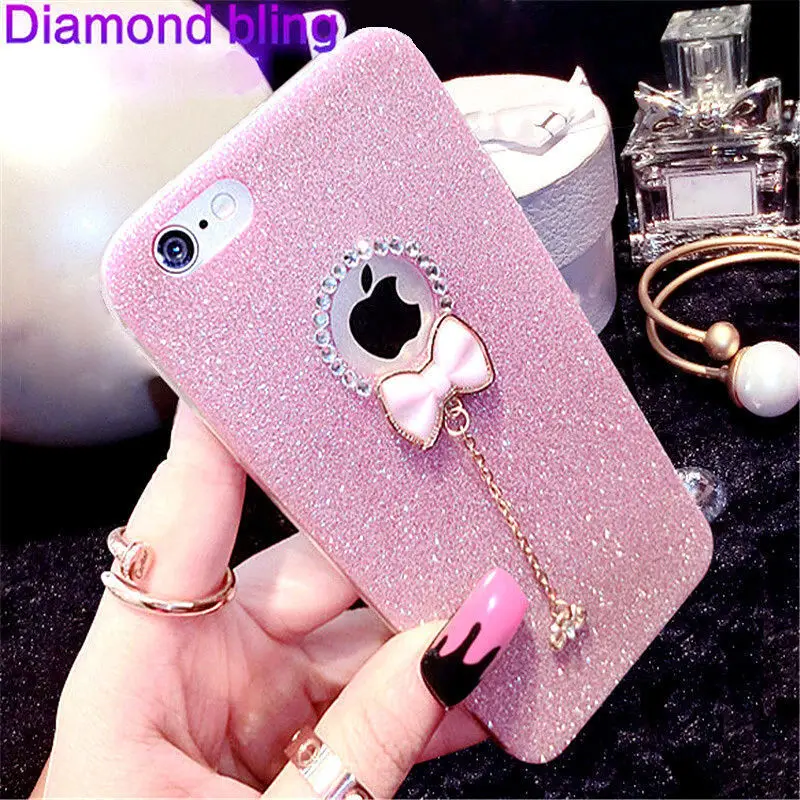 

Luxury Bling Glitter Soft Crystal TPU Phone Case Cover For iPhone 6 6s 7 8