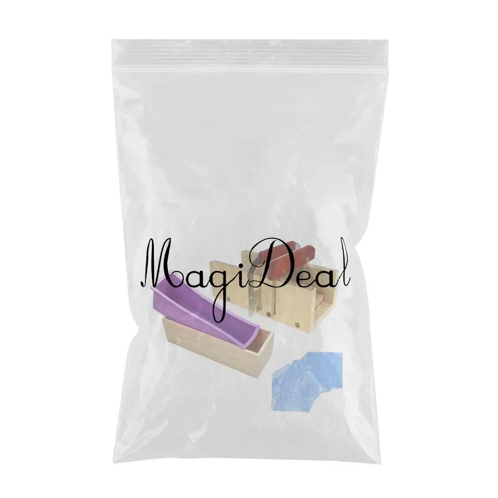 Silicone Loaf Mold Soap DIY Cutting Tool Wooden Cutter Box Stainless Steel Blade