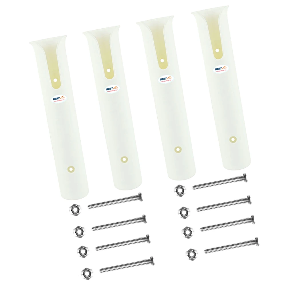 4 Poles Fishing Rod Holder for Boat Ship Yacht Canvas, White