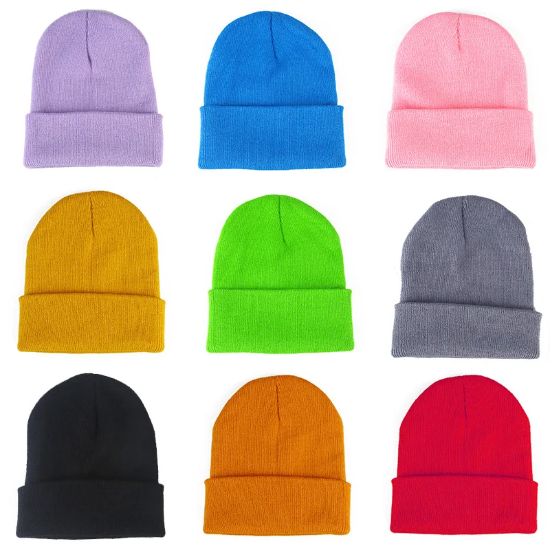 

Unisex Slouchy Knitting Beanie Hip Hop Cap Warm Winter Ski Hat Blends Soft Warm Knitted Cap Men Women SkullCap Hats Gorro