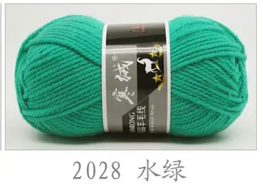 2028 water green 3 шт = 300 г мериносовая шерсть смешанная пряжа крючком толстая пряжа для вязания рукоделия вязаная шерстяная нить кашемировая пряжа шарф свитер - Цвет: 2028 water green