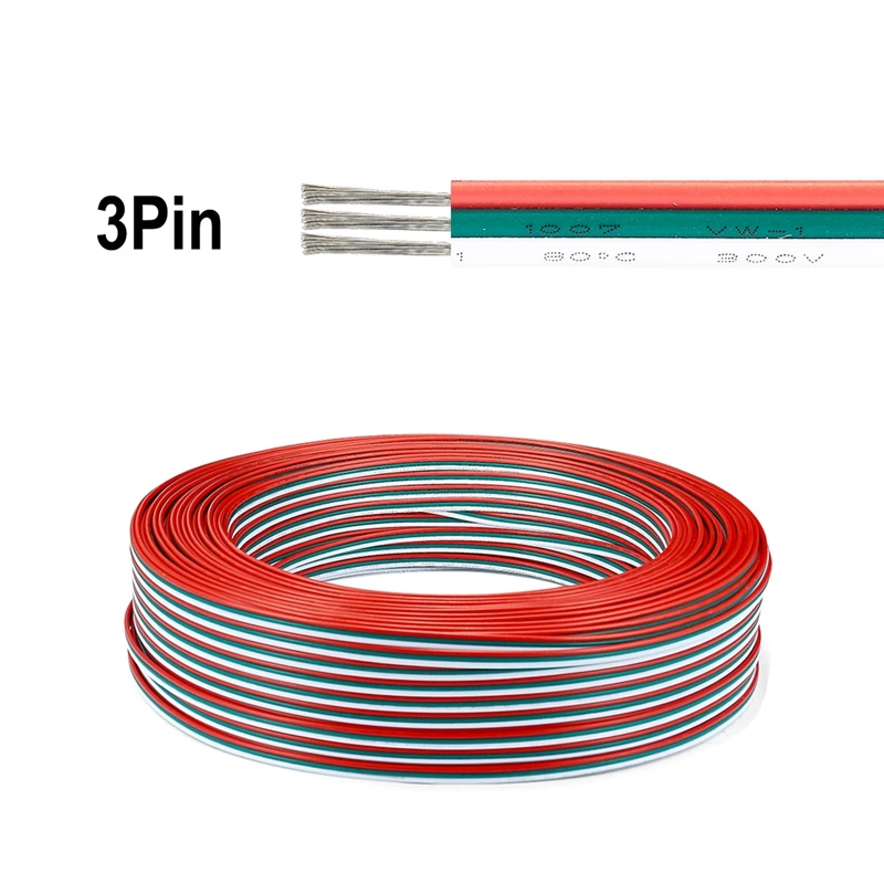 WS2811 контроллер кабель 20AWG 3 Pin Луженая Медный провод удлинитель Электрический проволочный канат для WS2812B
