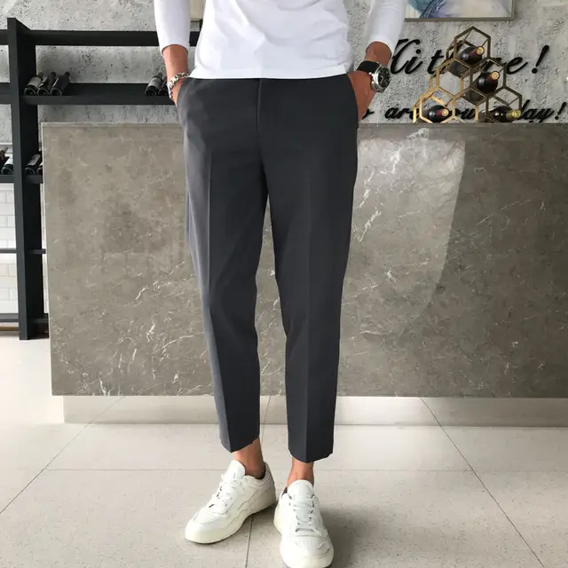 Dress Pants Men Casual Long Spring Slim 