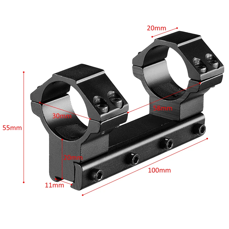 Rifle Scope Mount Ring FIRE WOLF Scope Mount Ring 25.4mm/30mm Hunting Airsoft Accessories ar15 Double Clamp Metal Tactical Fits 11mm Dovetail Rail