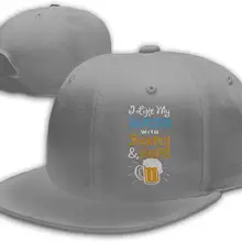 Бейсбольная Кепка унисекс с плоской подошвой I Like My Water with Barley and Hops Регулируемая серая