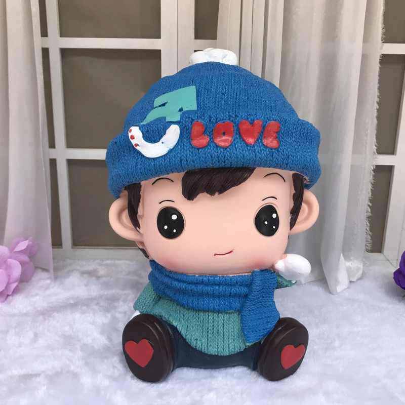 Цена Небьющаяся мультяшная пара фигурка кукол копилка пластиковая Копилка безопасная копилка декоративная коробочка аксессуары