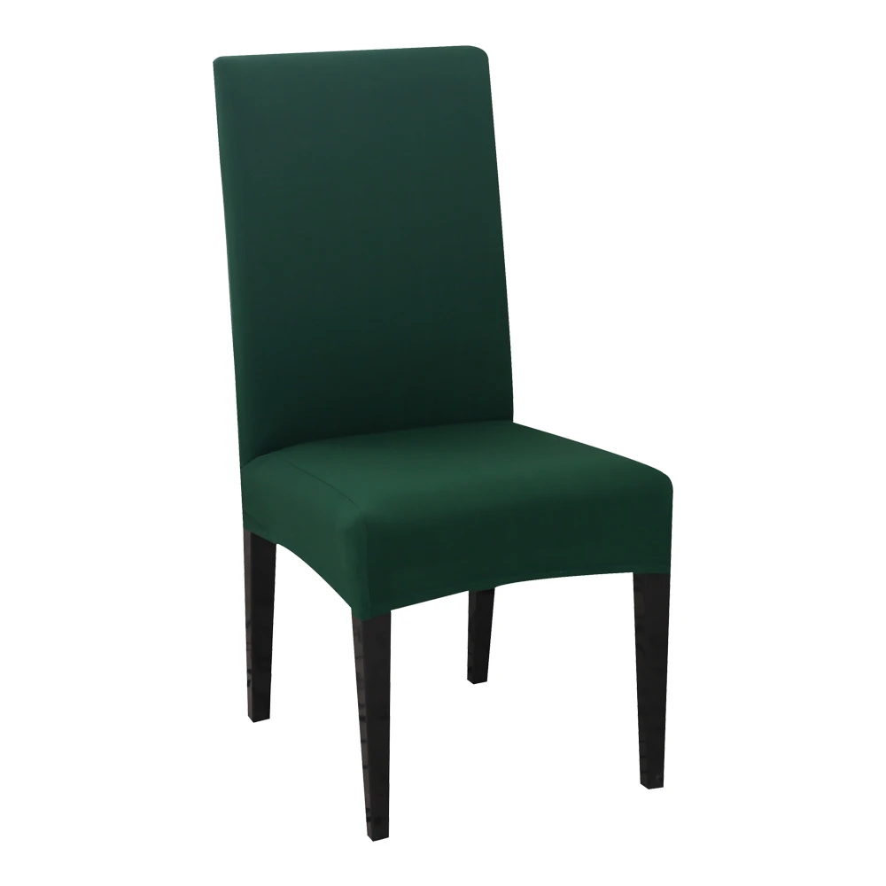 1/2 шт. обеденный сиденья отеля покрытие стола спандекс эластичная Свадебные банкетные чехлы для стульев современного Однотонные чехлы для стульев - Цвет: Dark green