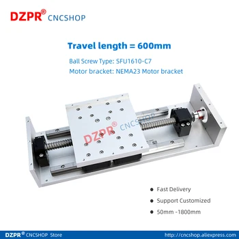 

SFU1610 Linear Modules effective stroke 600mm with linear rail + Nema23 motor bracket for DIY CNC Part Linear Stages Module
