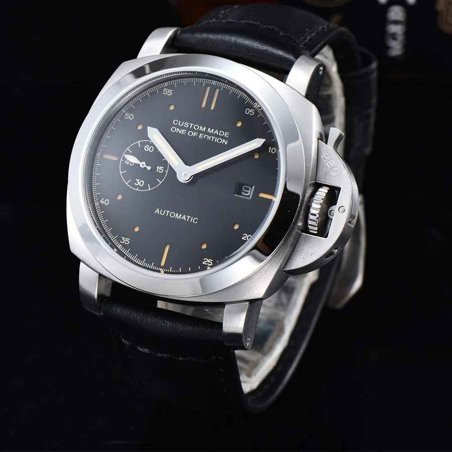 

automatic mechanical watch watch men Luminous waterproof 316L Solid stainless steel date Leather 44MM NH66