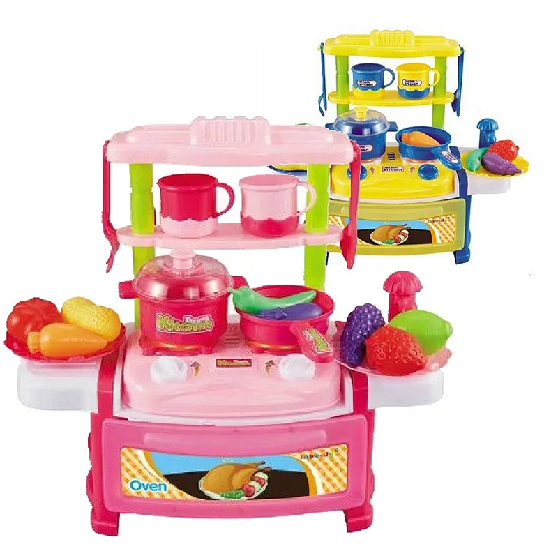 Children GIRL'S And BOY'S Play House Electric Water Toys Smart Kitchen Dining Table Set Sound And Light Educational DIY Model