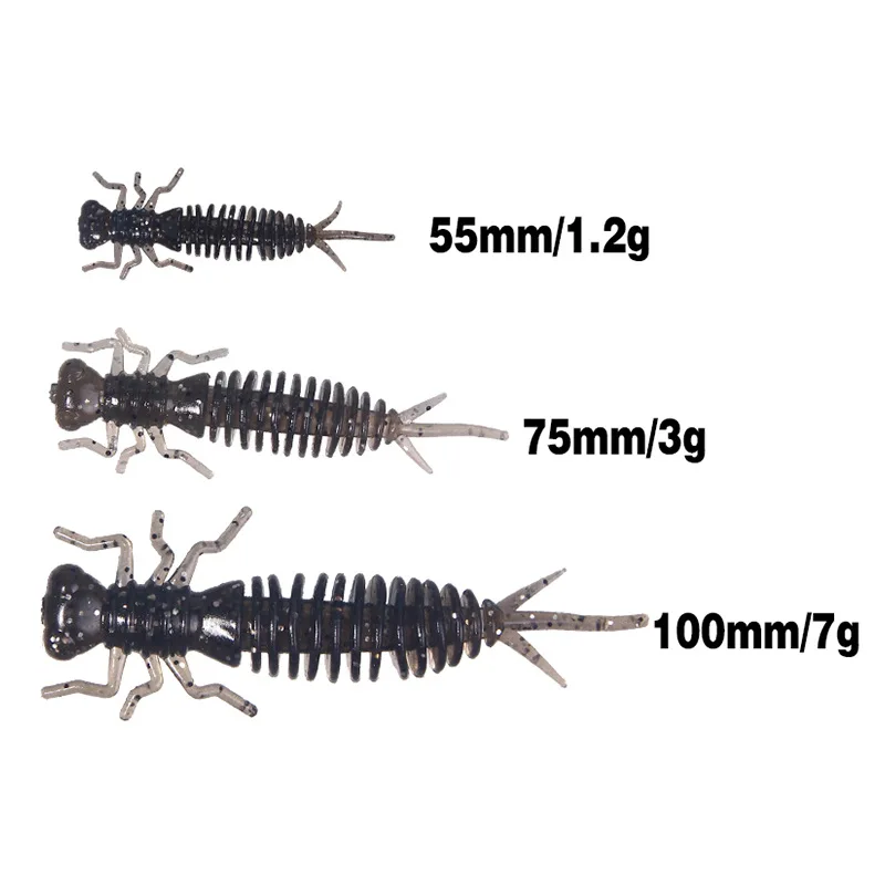 10 шт./партия мягкие приманки Larva 55 мм 75 искусственные рыболовный червь