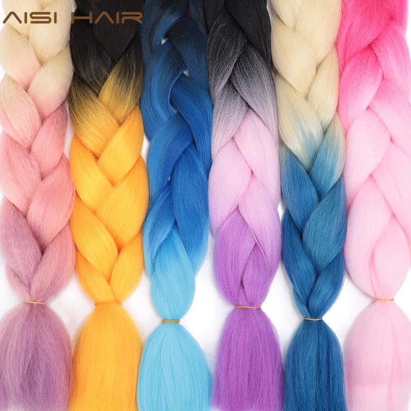 AISI волосы Jumb Синтетический Шнур волосы 42 цвета доступны 24 дюймов вязание крючком светлые волосы для женщин наращивание Jumbo косички Прически