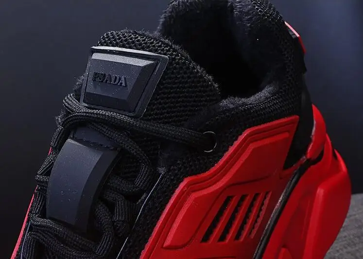 Red Black Yellow Chunky Sneakers Women Casual Shoes Fashion Platform Thick Sole Sneakers Women Vulcanize Shoes