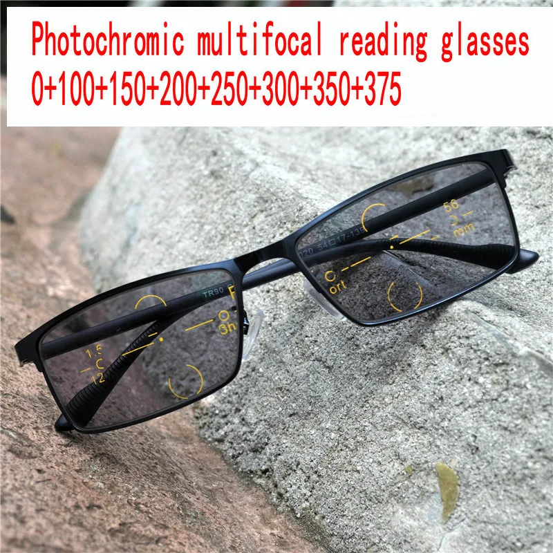 Классические квадратные прогрессивные модные очки для чтения, для мужчин и женщин, цветные, многофокусные, выпускные очки с коробкой FML