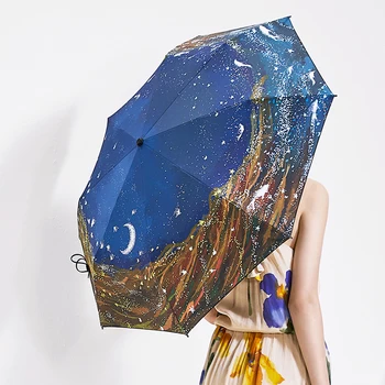 

Abstract Big Folding Umbrella Cute Strong Woman Mini Umbrella Rain Lady Mens Gifts Cute Sun Umbrella Men Windproof AA50YS