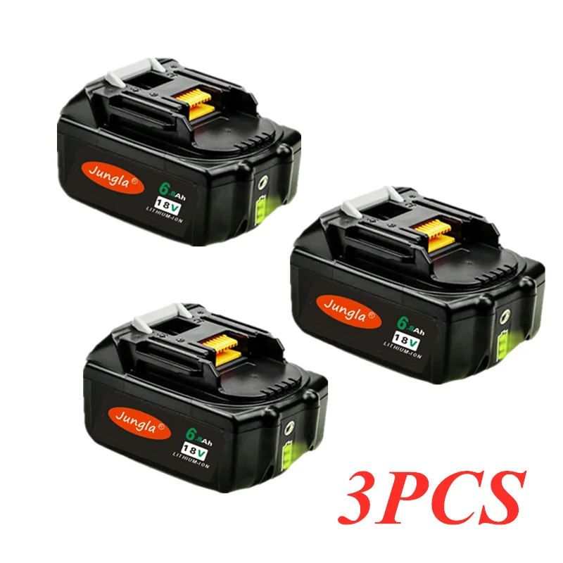 3PCS Original BL1850 18V 6.8Ah Replacement Battery 6800mah BL1840 BL1850 BL1860 Battery with LED Power Display 18V 6.8Ah BL1860 - Цвет: Белый
