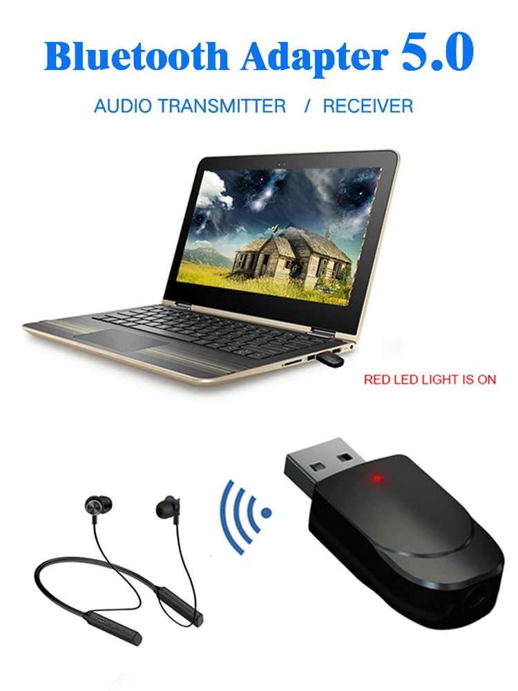 KN330 5,0 A2DP Bluetooth адаптер USB адаптер для ПК компьютер Динамик аудио приемник передатчик беспроводной usb-адаптер Bluetooth