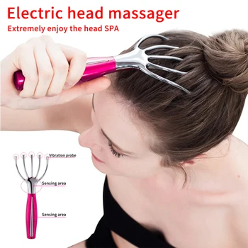 

Hot selling scalp head massager electric five-claw steel ball scalp hair care massage claw portable massager holiday gifts