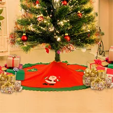 60/90 см Рождественская елка юбка фартуки Новогодняя бархатная Рождественская елка ковер для ног веселое Рождественское украшение красный круглый ковер