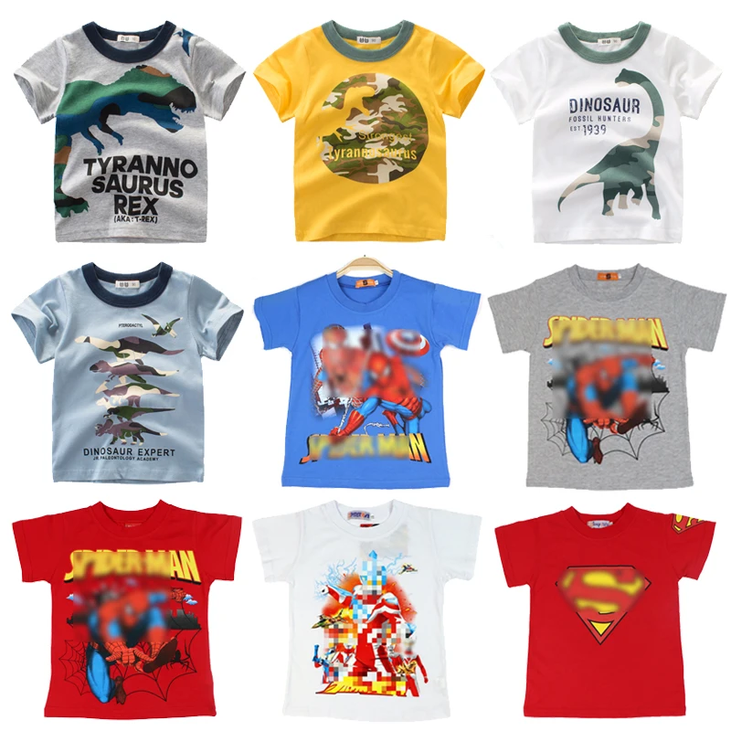 Summer 2020 children's Cotton Short Sleeve T-Shirt cartoon printed boy's top baby cotton clothing casual sportswear Summer 2020 children's Cotton Short Sleeve T-Shirt cartoon printed boy's top baby cotton clothing casual sportswear