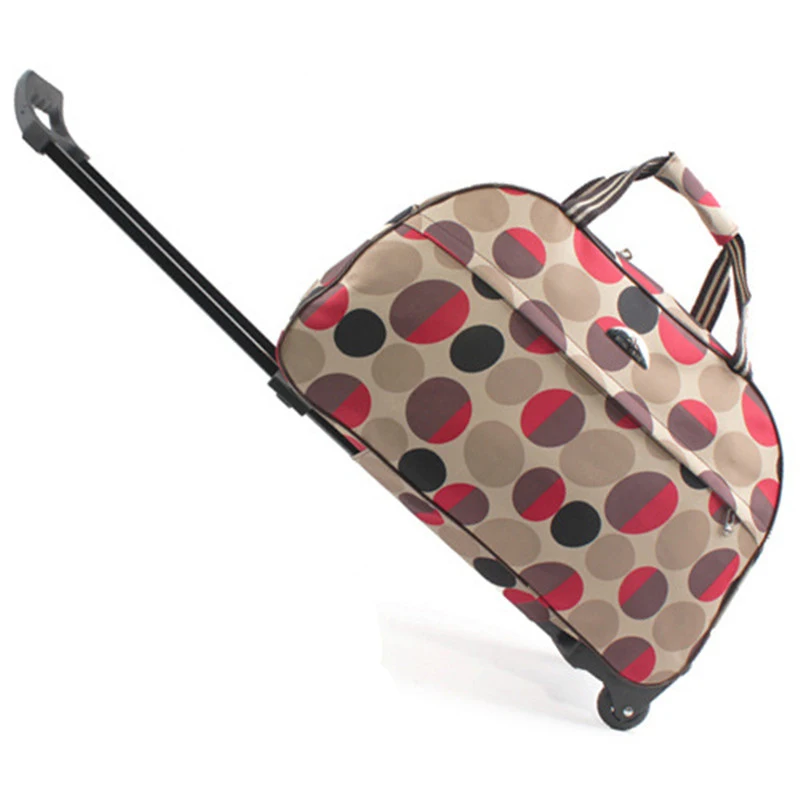 Женская дорожная сумка для багажа, мужские сумки на колесах, водонепроницаемые Рюкзаки с колесиками, деловые сумки на колесиках - Цвет: Red circle