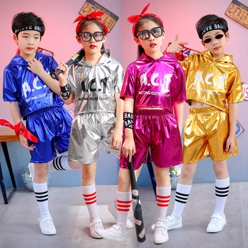 

Children's Jazz Dance Performance Clothes Boys Girls Cheerleading Costume Hip Hop Dance Clothes Kids Girls Top Dance Costumes