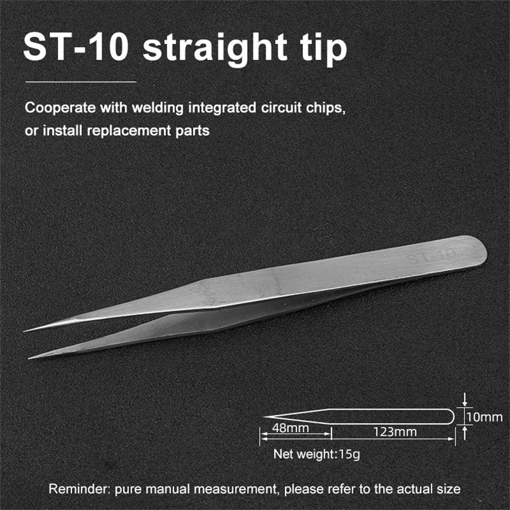 Stainless Steel Industrial Anti-static Tweezers Watchmaker Repair Tools Maintenance Tools hand planer tool