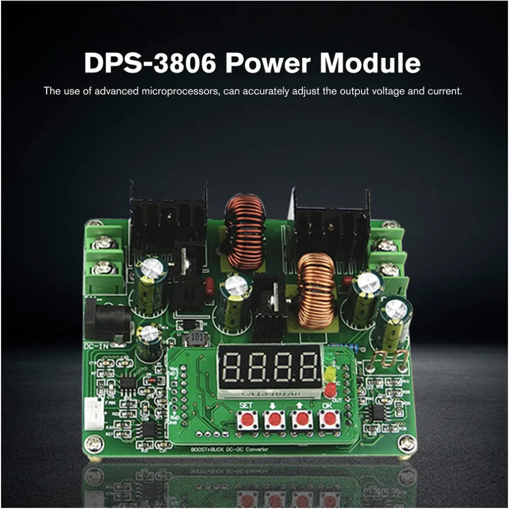 DPS-3806 DC-DC цифровой Управление Buck-Boost Мощность модуль постоянного Напряжение с драйвером постоянного тока для светодиода 0-38V 0-6A Зарядное устройство