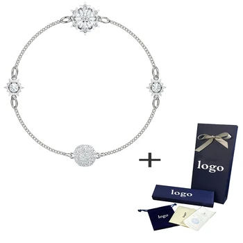 

Exquisite Fashion Snowflake Bracelet Hidden Magnetic Buckle Crystal Ladies Send Girlfriend Valentine's Day Gift